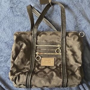 Coach Black Signature Tote Bag
